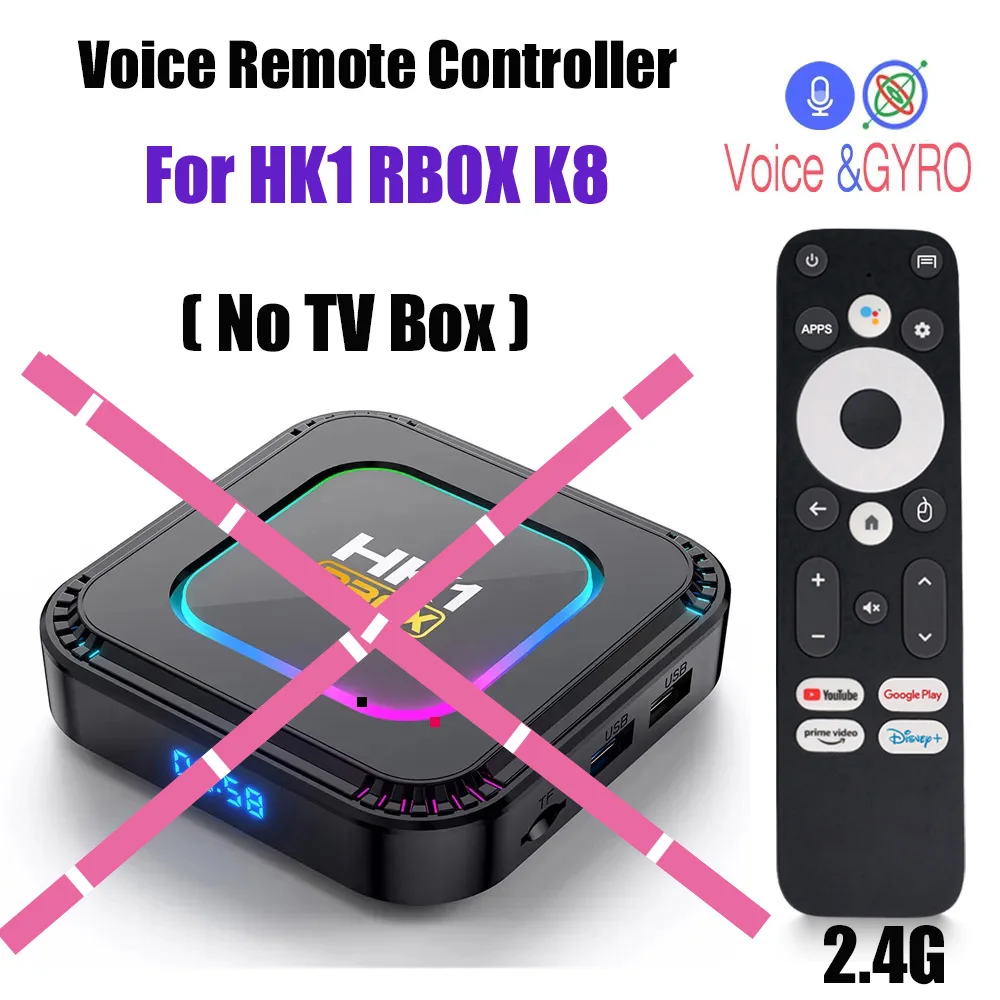 HK1 RBOX K8 셋톱박스 범용 교체 리모컨: 자이로 및 구글 어시스턴트가 탑재된 2.4G 에어 마우스, 광범위한 모델 호환성