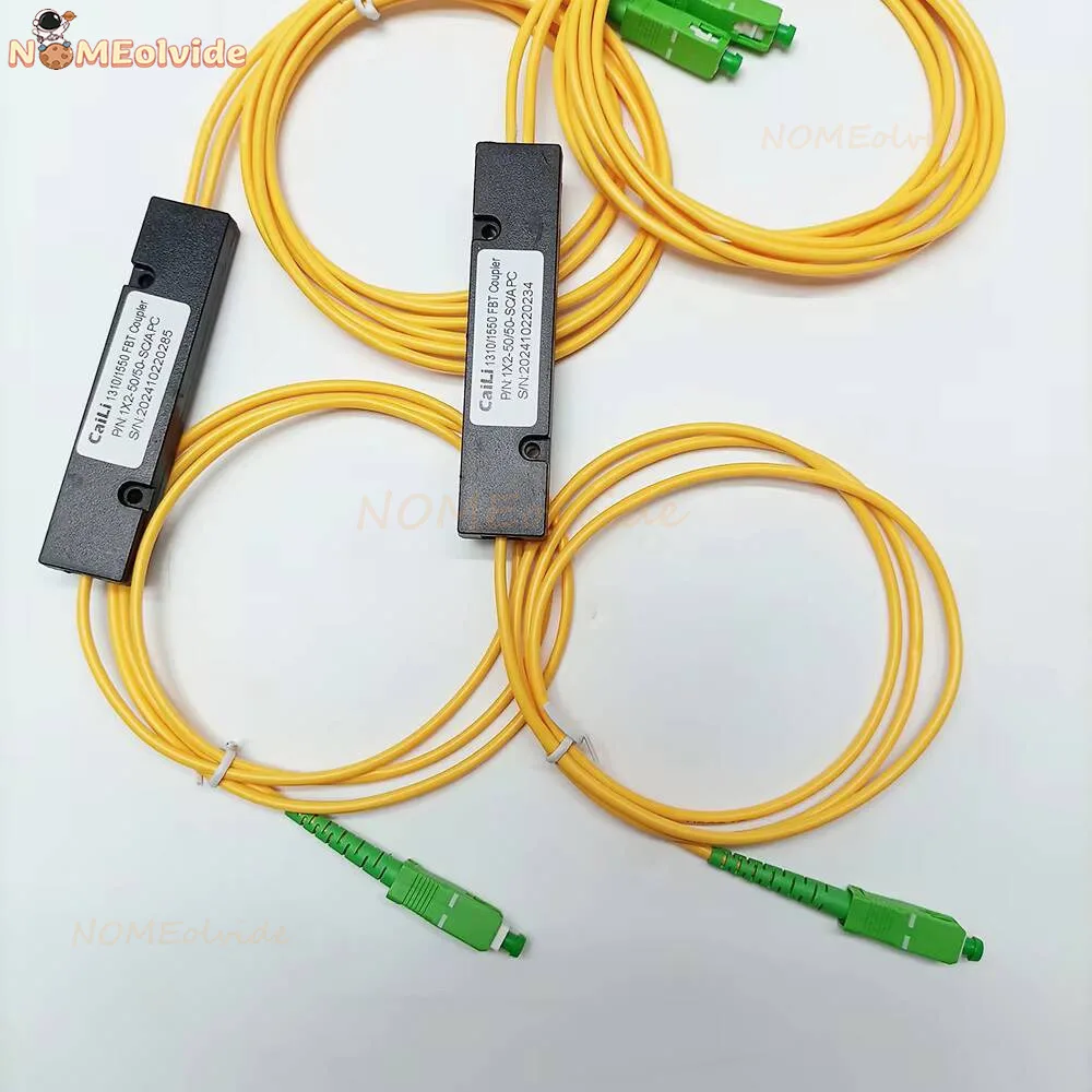 PLC Splitter SC A/UPC 1X2 PLC Singlemode Fiber Optic Splitter SC/UPC FBT Taper Type Computer Cable Cord Sleeve 5-10pcs
