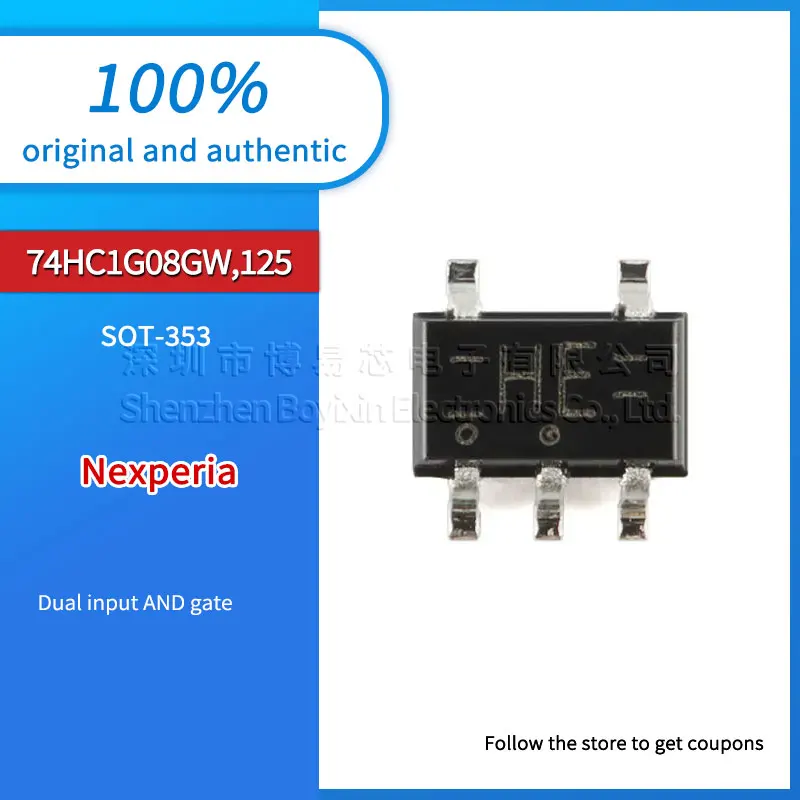 

10pcs Original authentic 74HC1G08GW,125 SOT-353 dual input AND gate