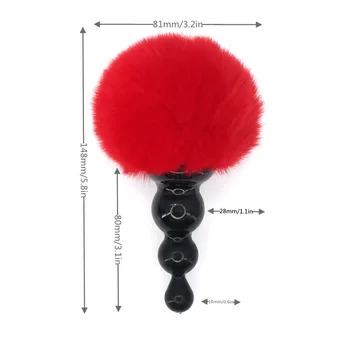 Silicone Anal Plug Plush Rabbit Tail Sex Toy for Women Men Gay Sexy Butt Plug Prostate Massager Tail Anal Plug Erotic Role Play 5