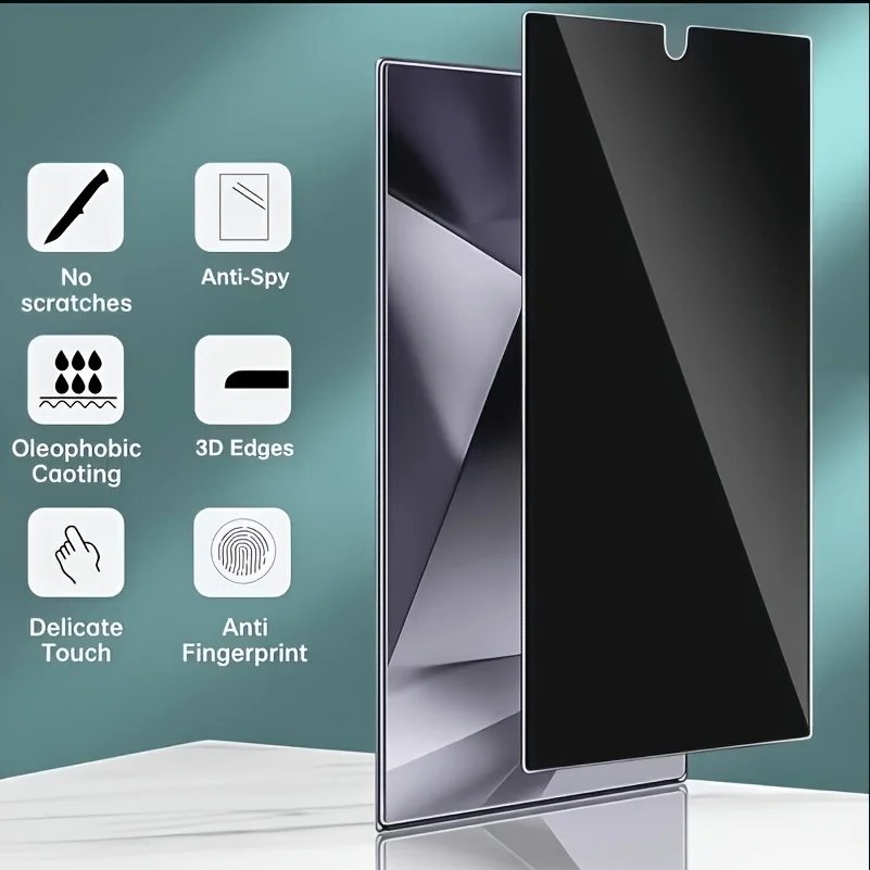 Dual Pack Privacy Tempered Glass Screen Protectors with Anti-Peeping Technology