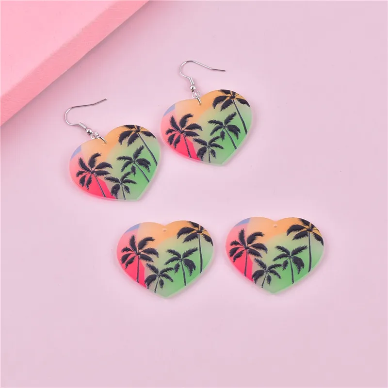 

10 шт., подвески в виде сердца, кокосовой пальмы, 38 х34 мм