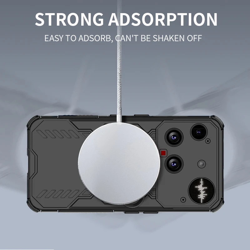 Mecha Heat Dissipation Phone Case with Air Cushion Anti-Drop Protection & Magnetic Grip