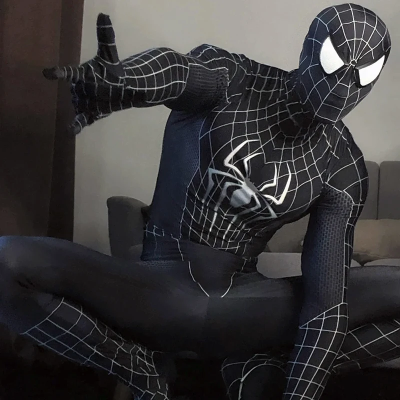 Spiderman Costume Adult High Quality Black Cosplay Carnival