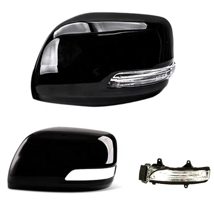 

Carbon Fiber Car side Door Wing Mirror Cover 2014 2021 Rear View Rearview Car Side View Mirror Cover With Light For Prado