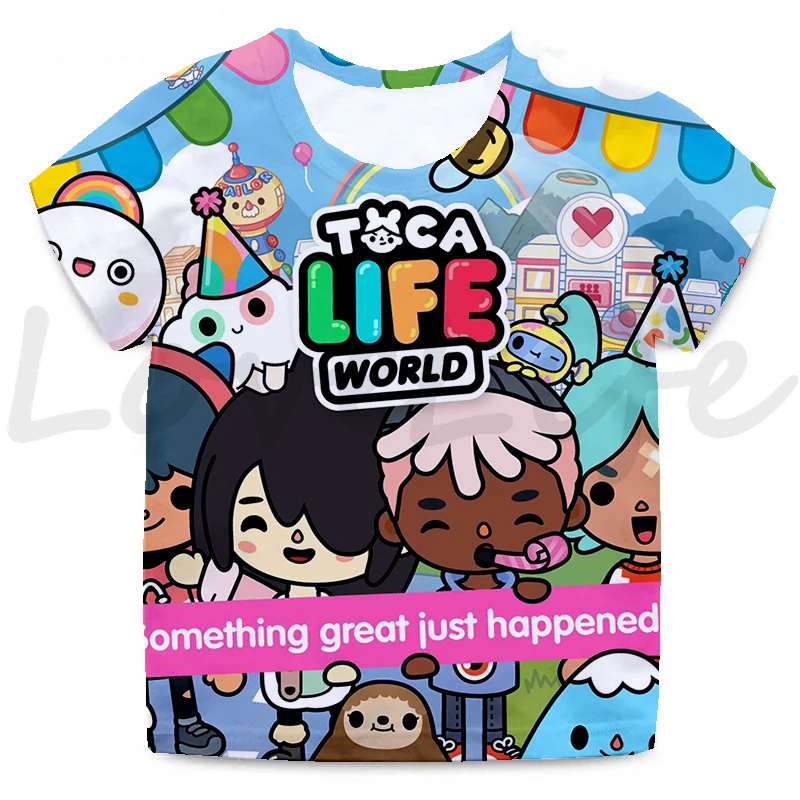 Toca Life World Tshirt Cartoon Children Tee Tops Toca Boca T Shirt Kids Toca Life World T-Shirt Ragazzi Ragazze Anime Streetwear
