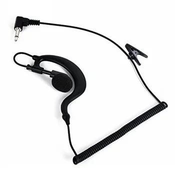Cuffia con gancio per l'orecchio da 2,5 mm/3,5 mm per walkie talkie Auricolare radio a orecchio singolo con clip Auricolare singolo con cavo a spirale 1