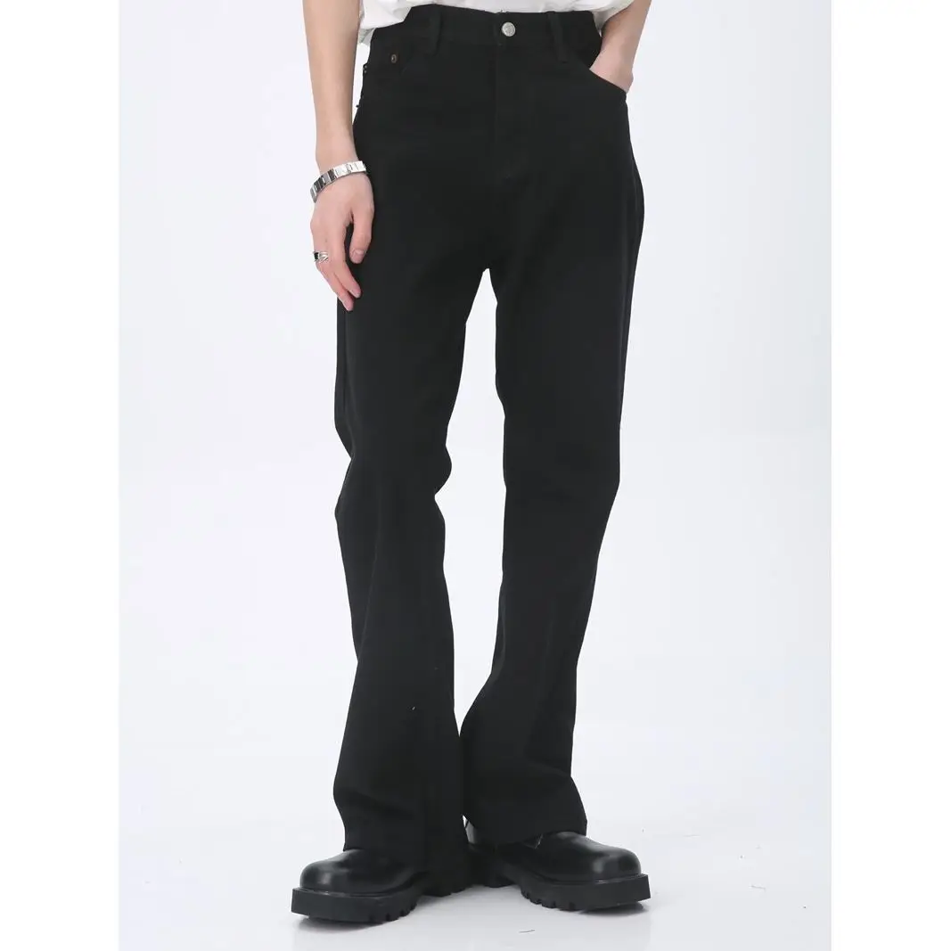 High Quality 2023 Men\'s Bell Bottom Jeans Male Loose Denim Boot Cut Trousers Handsome Boy Casual Business Flares Pants F20