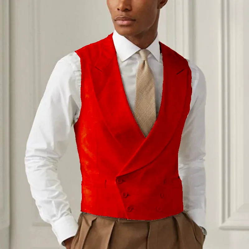 Chaleco De Traje De Doble Botonadura De Lujo Para Hombre, Elegante