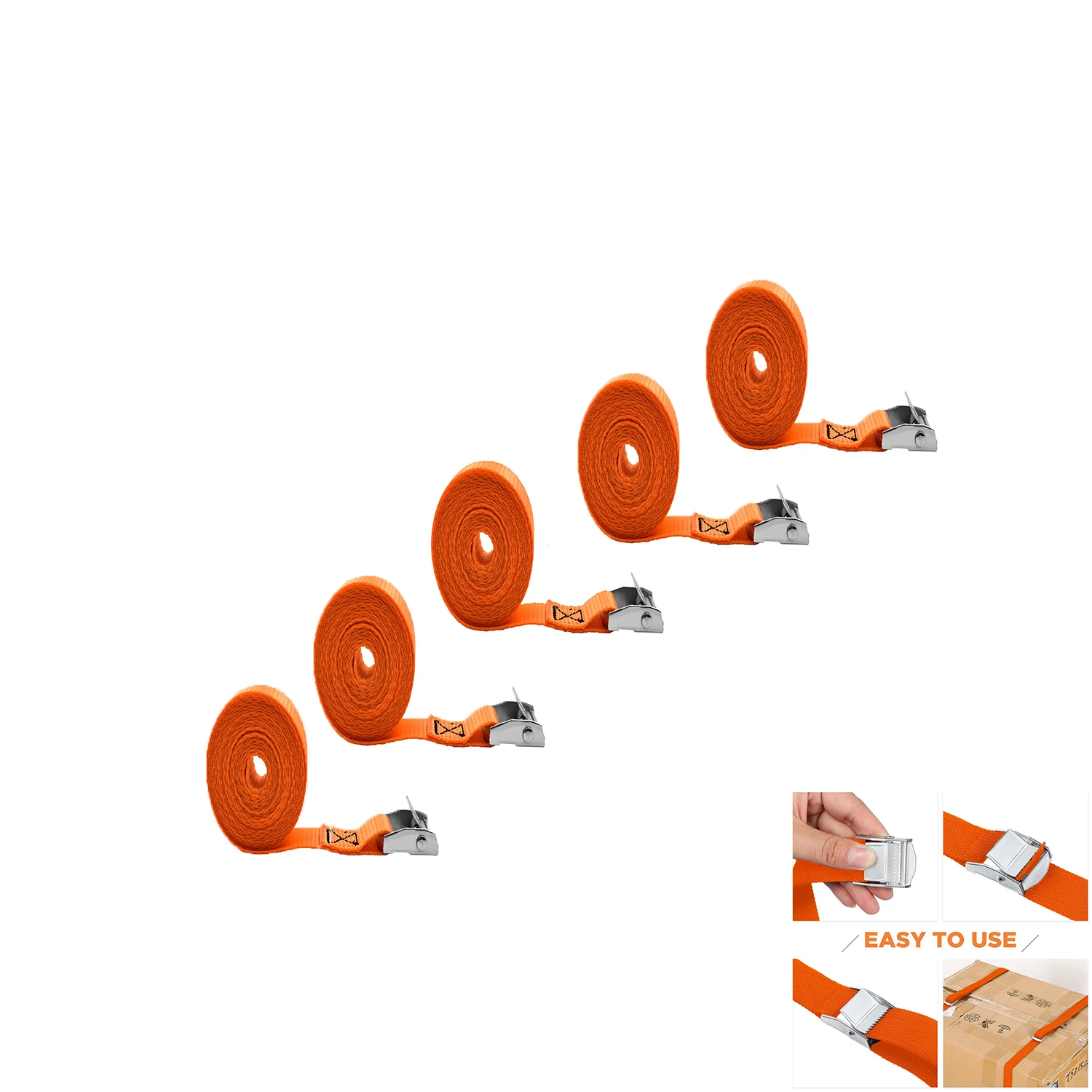 Tie Down Straps Adjustable Lashing Straps Ratchet Heavy Duty Ratchet Tie Down Cargo with Cam Buckle