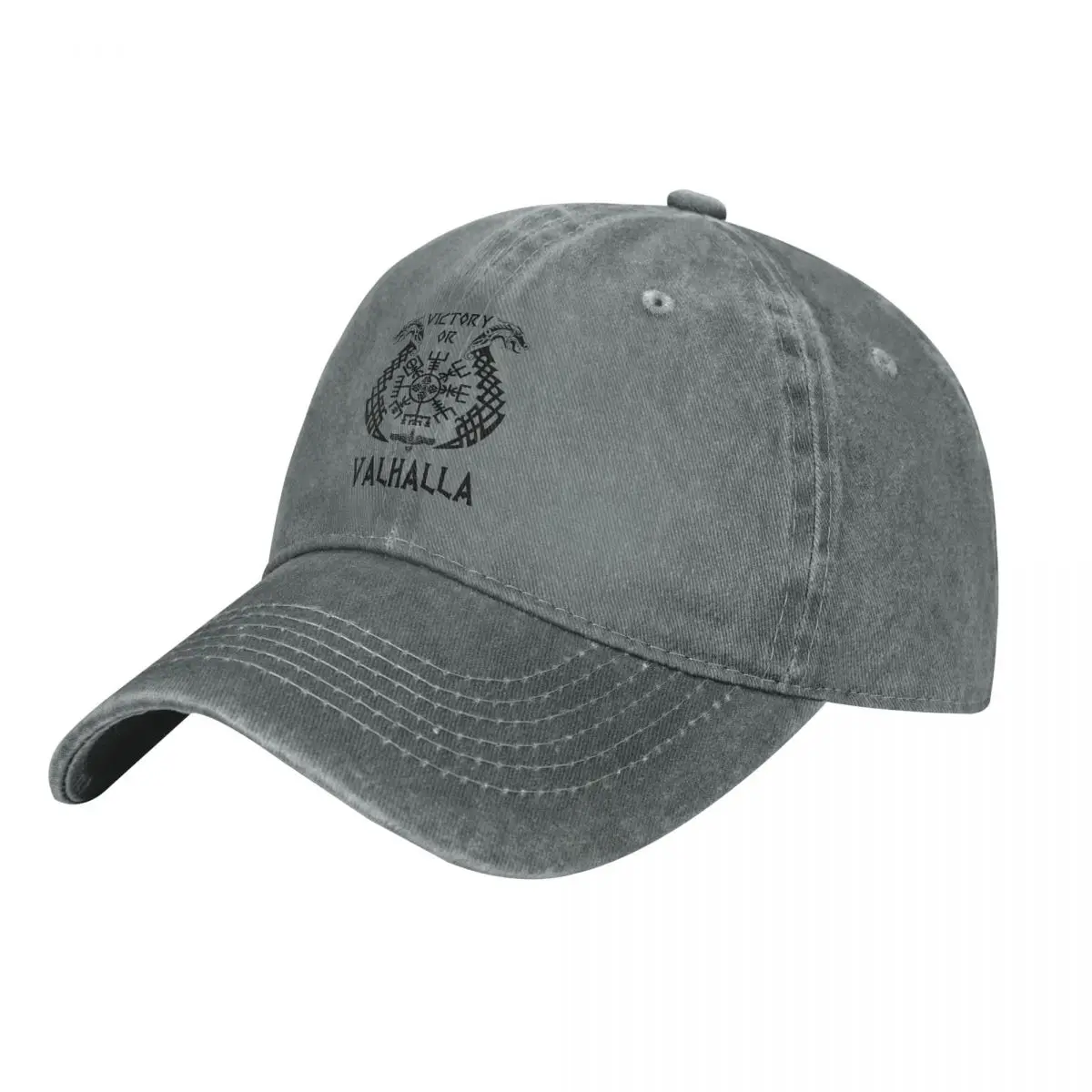 

Victory Or Valhalla Viking Baseball Caps Retro Distressed Denim Snapback Cap for Men Women Outdoor Running Golf Hats Cap