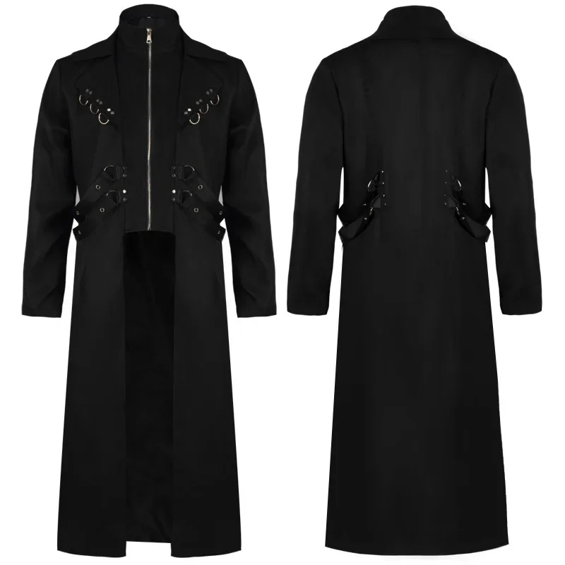 

Halloween Medieval Renaissance Punk Coat Vintage Gothic Gown Costume