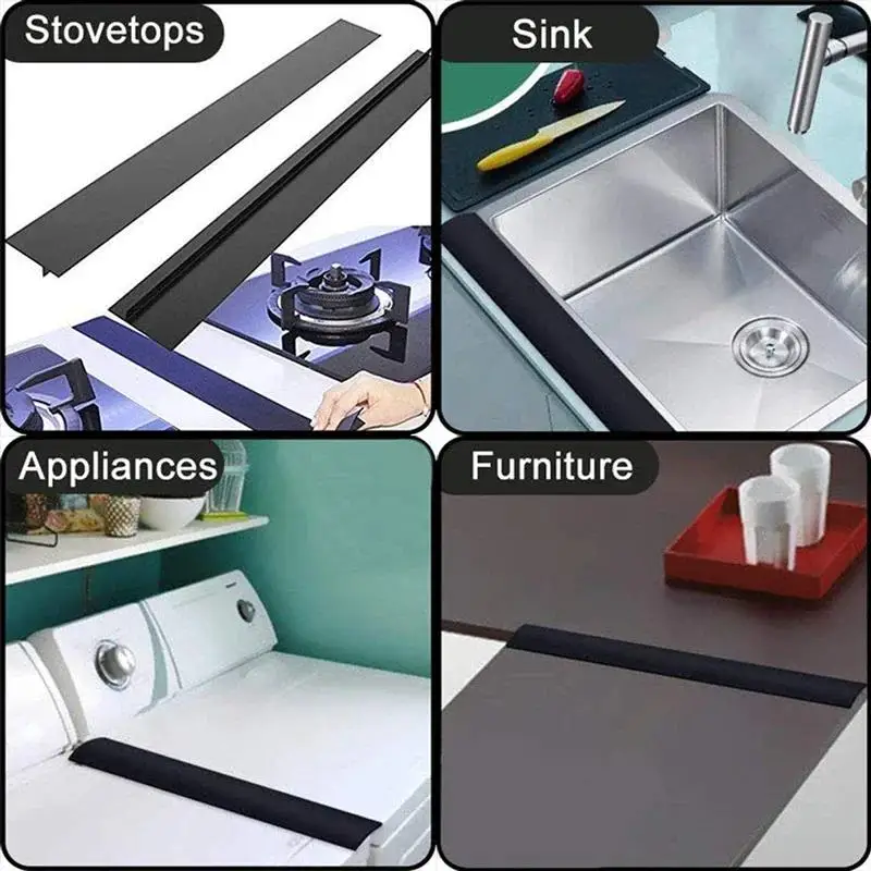 Stove Counter Gap Cover T-Shaped Kitchen Silicone Heat Resistant Mat Gas Stove Protector