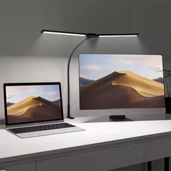UltraFlex LED Desk Lamp: Dual Head, Eye - Friendly, 360° Adjustable, Tri - Mode Lighting (2Head - Black)