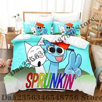 Sprunki Bedding Set Single Twin Full Queen King Size Bed Set Adult Kid Bedroom Duvetcover Sets 3D Print Anime Bed Sheet Set 1
