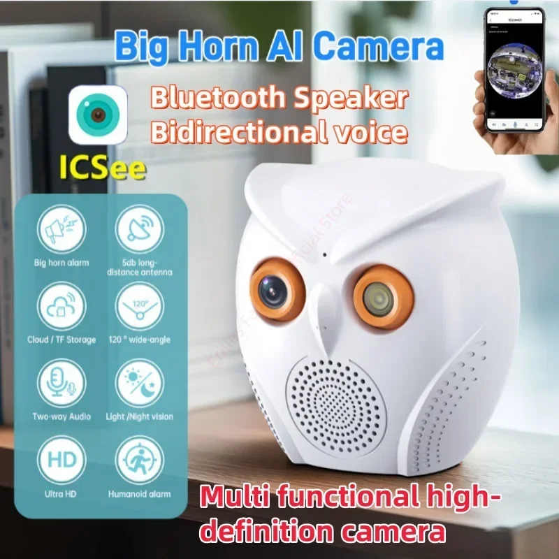 Small Surveillance Camera Wifi 2MP HD Smart Home IP Camcorder Baby Moniton Security Night Vision Two Way Audio Remote Monitoring 2