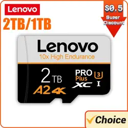 Lenovo Micro TF SD Card 2TB 1TB Class10 Smart Card 128/256/512gb A1 U3 Memory Card 100mb/s V30 Flash Card For Nintendo Switch
