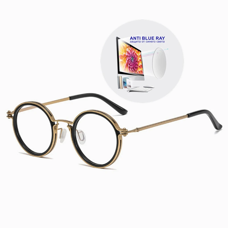 Myopia Glasses SPHERE -0.5 to -8.0 Women Men Retro Round Alloy Frame Prescription Spectacles For Nearsighted Astigmatism UF165 3