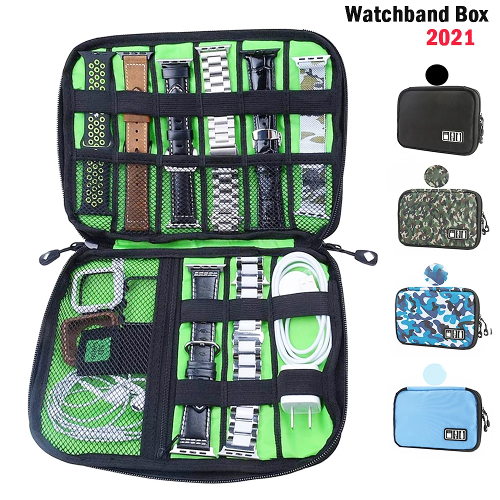 Organizer Bag Per Apple Watch Band Series 7 6 5 4 3 Se Smart Nylon Loop/Cinturini In Silicone Scatole Per Samsung Galaxy Watch 4/Classic