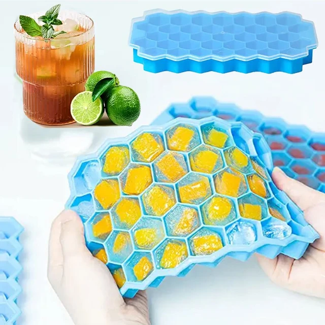 Reusable Silicone Ice Cube Mold For Ice Cube Tray BPA-Free Ice Maker With  Removable lid For Cocktail Parties Stackable Ice Tray - AliExpress