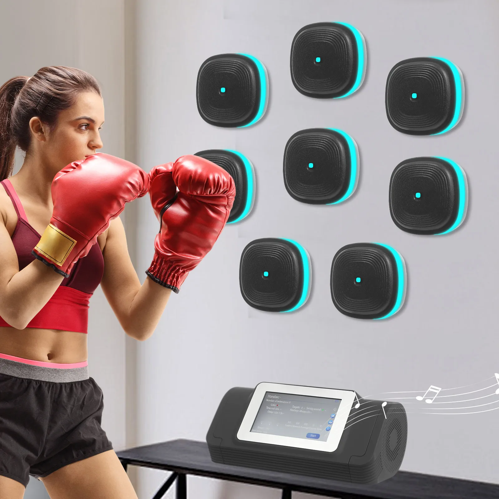 6/8 Boxing Target Workout Machine Music Split Boxing Machine Fitness Equipment Bluetooth 6 Colors For Home Exercise music boxing toys
