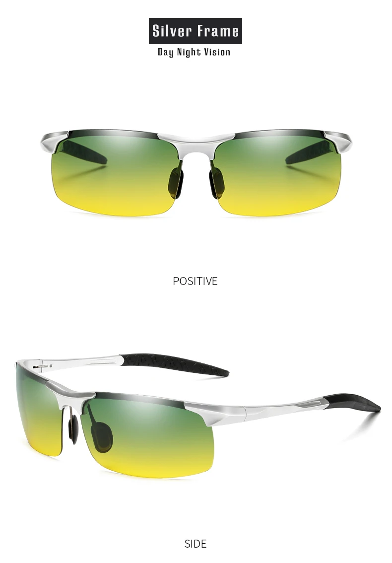 CoolPandas Sonnenbrille für Herren, photochrom, polarisiert, zum Fahren, blendfrei, Chamäleon-Brille, randlos, Nachtsicht, Outdoor-Sportbrille – Detail 18