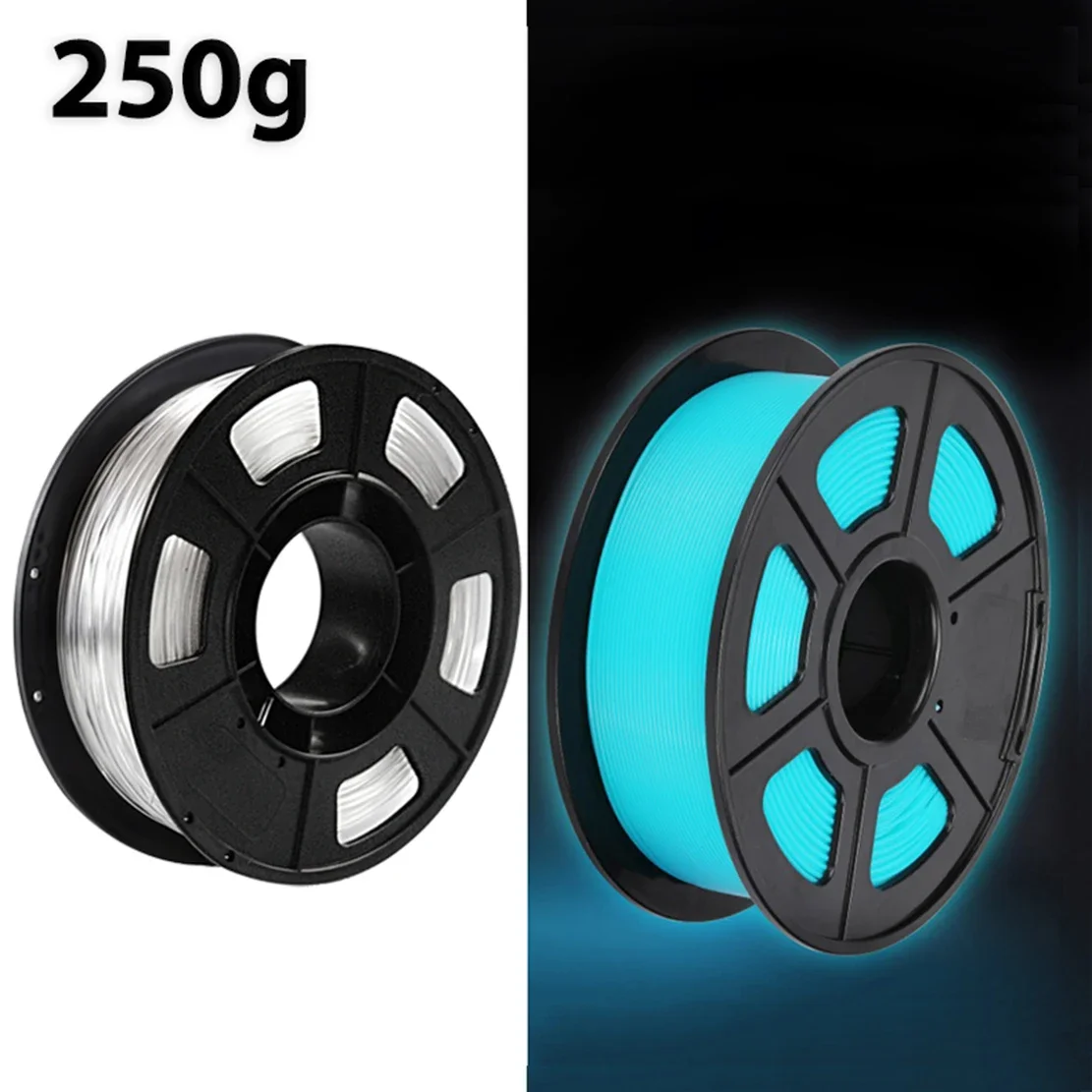 500g 투명 나이트 글로우 블루 3D PETG 프린터 필라멘트 1.75mm 3D 인쇄 재료 소모품 재료 3D 프린터