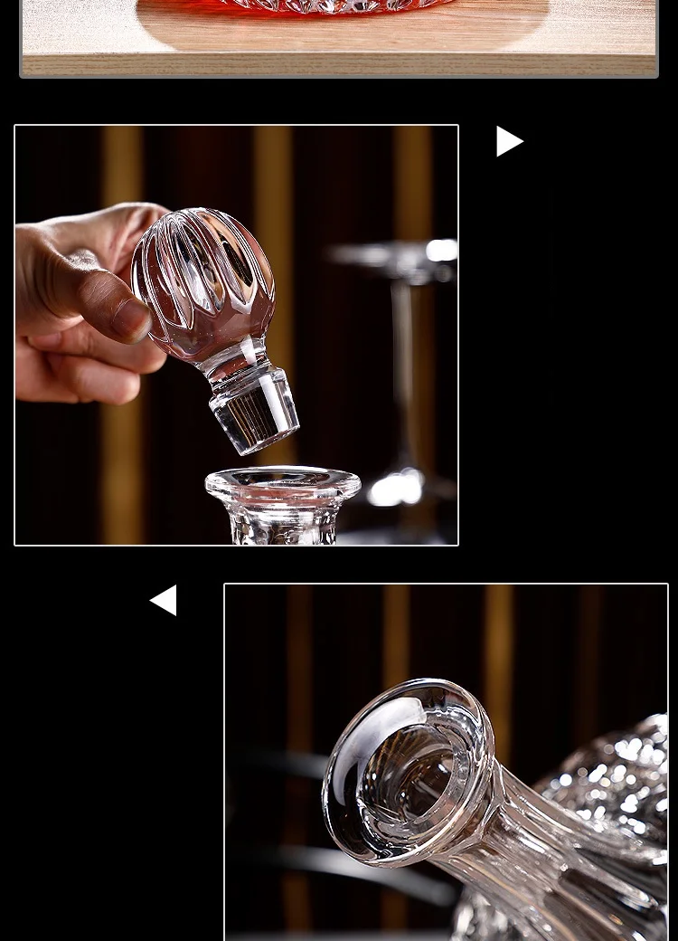 Description Picture 5 of itemHammer-patterned Crystal Glass Wine Decanter, Creative Red Wine Separator, High-grade Whisky Decanter, 1100ml
