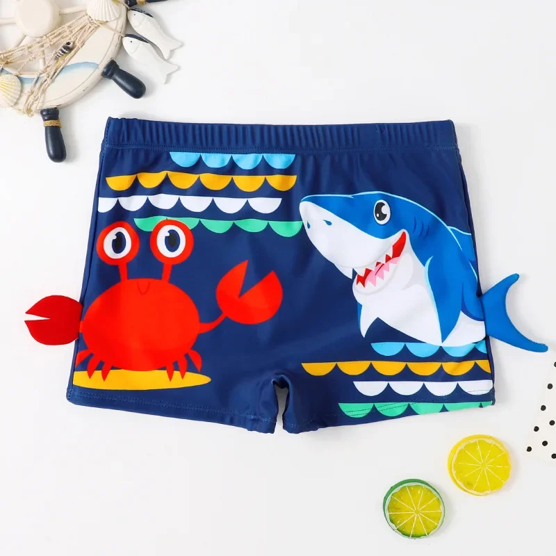 Boys Swimming Trunks Quick Dry Cartoon Pattern Baby Boys Swimwear Professional Children Swimsuit Small