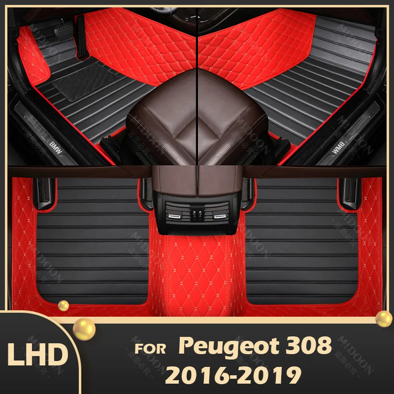 

Car Floor Mats For Peugeot 308 2016 2017 2018 2019 Custom Auto Foot Pads Automobile Carpet Cover Interior Accessories