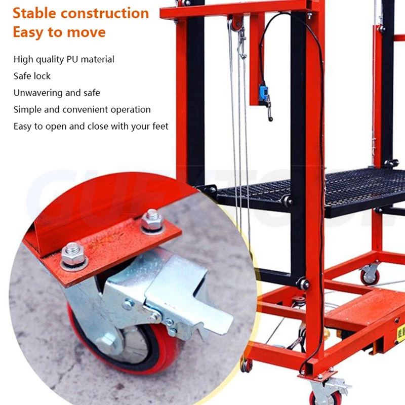 Electric Lifting Scaffolding Automatic Folding Mobile Remote Control Indoor Construction Site Decoration Shelf New Lift Plate