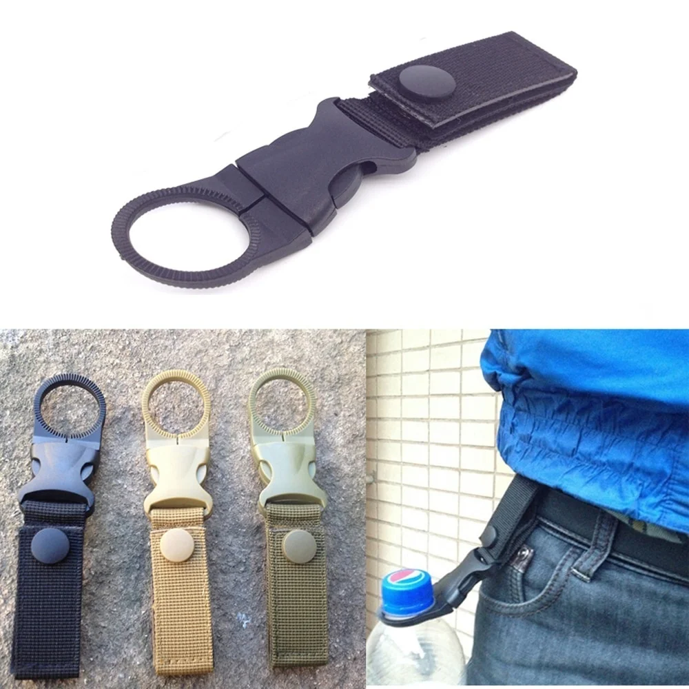 Water Bottle Holder Quickdraw Carabiner outdoor hike Water Bottle Buckle Holder tool molle attach webbing backpack Hanger Hook camp clip hang clasp