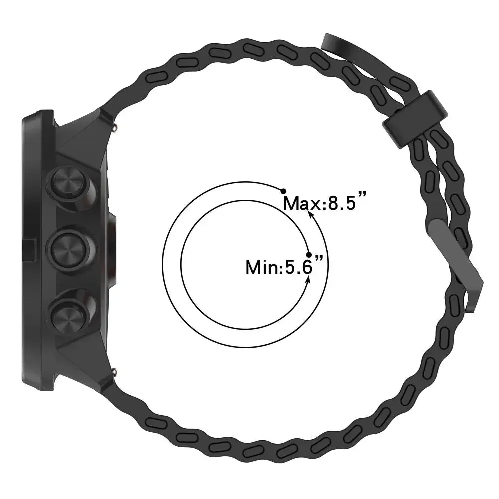 Silicone Sports Strap - 22mm Premium Band