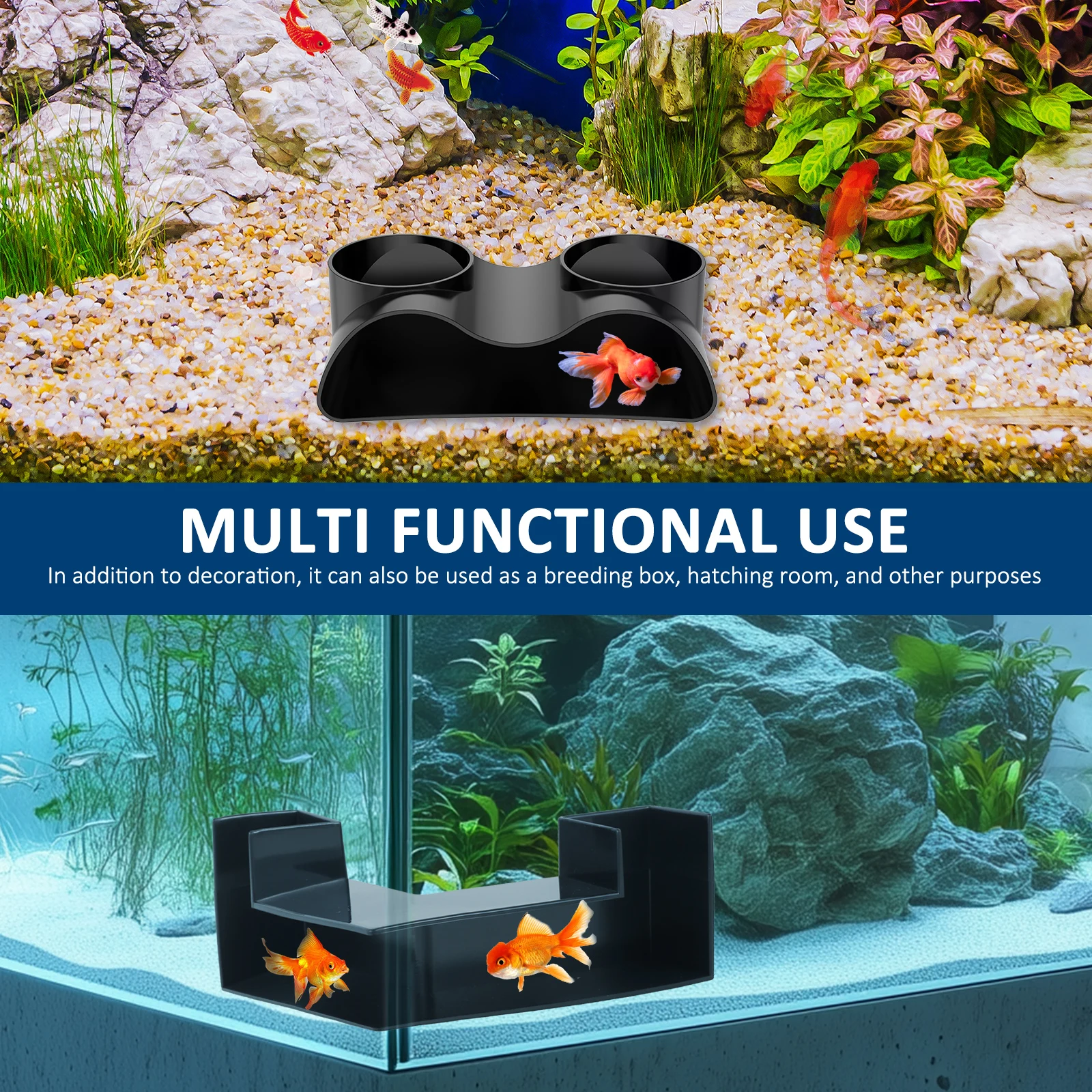 1/2Pcs Aquarium Underground Tunnel Two Hole and L Shaped Design Viewing Fish Shrimp Under Plastic Fish Tank Decoration Accessory