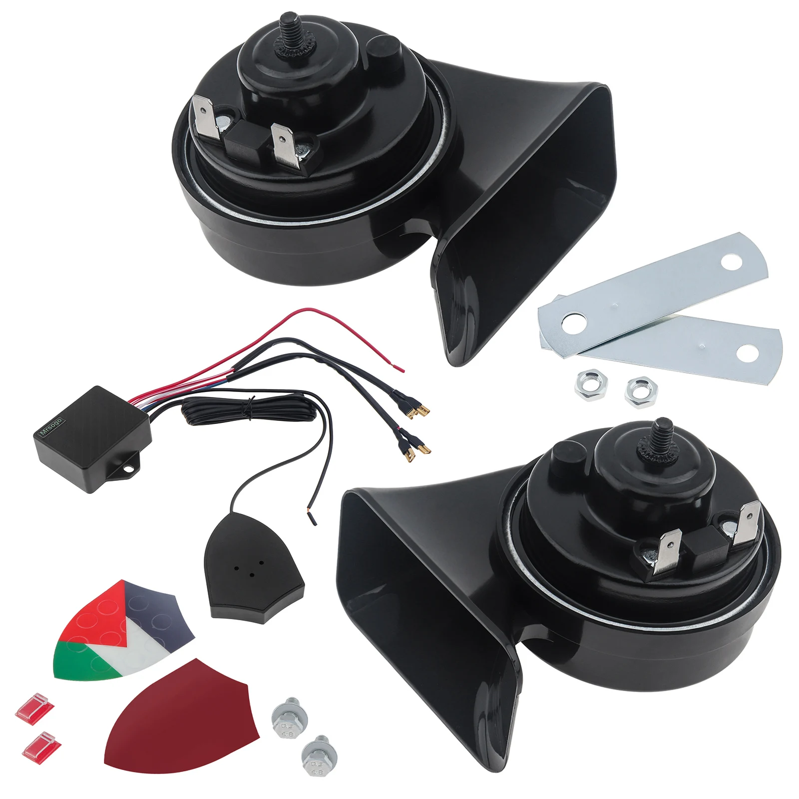 

12 В 10 звуковых универсальных автомобильных гудок, электрические улитки для автомобилей/мотоциклов с десятитоновым блоком управления