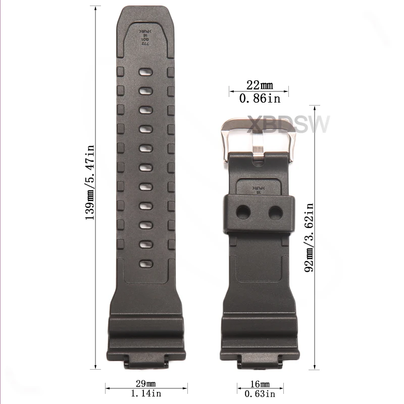 WRISTARMOR Cinturino di ricambio in gomma compatibile con Orologio Uomo GW-7900B GW-7900 G-7900 G7900 Cinturino in resina (Black buckle