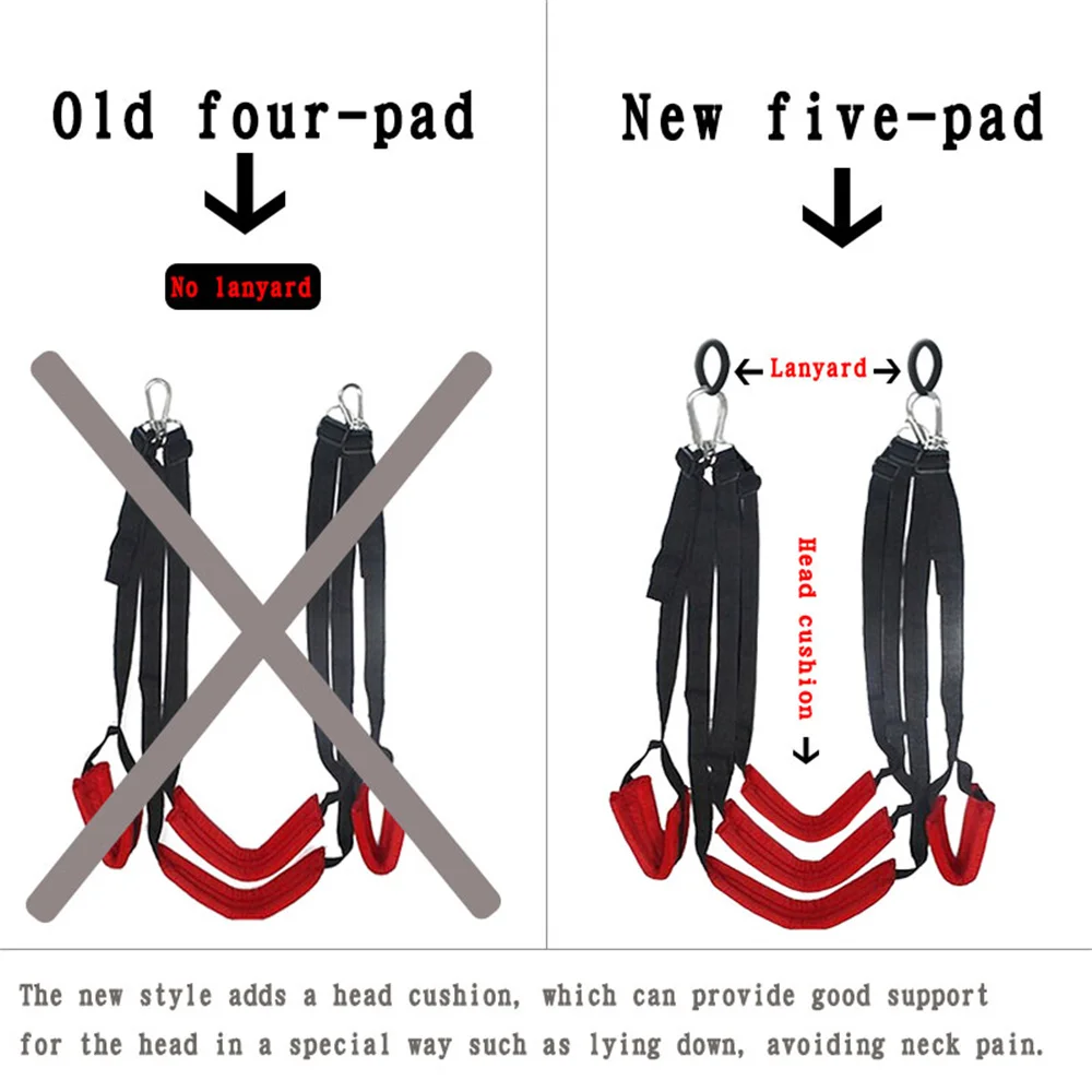 New Upgrade Pro Sex Swing Soft Material Sex Furuiture Fetish BDSM Bandage Love Adult Games Hanging Door Women Swing Set