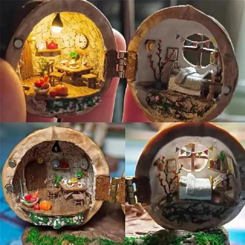 Mini Bar In Noce JBM Per Casa Delle Bambole – Scala 1:12 – Arredo In Miniatura - Foto 3