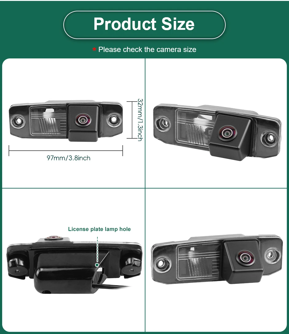 Vehicle Rear View Camera 170&deg; 1080P For Hyundai Elantra Sonata Accent Tucson Kia Sorento Sportage Carens Ceed Opirus