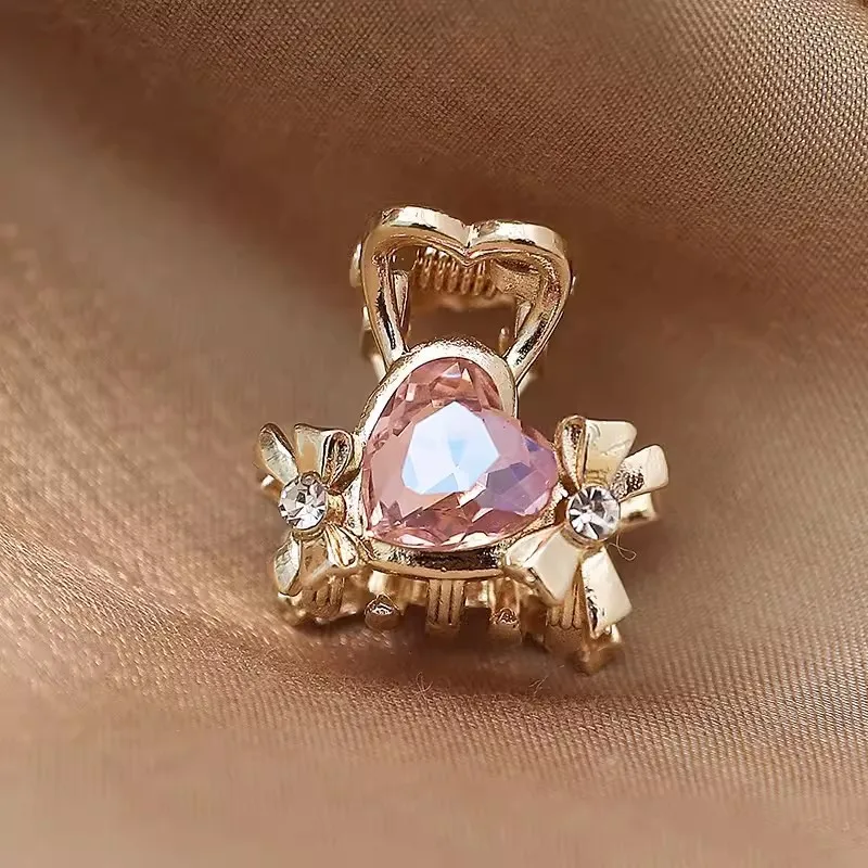 Exquisite rosa Kristall Planet Liebe Haars pange Mode Mini Seite Pony Clip Frauen niedlichen Haarschmuck – Detail 1