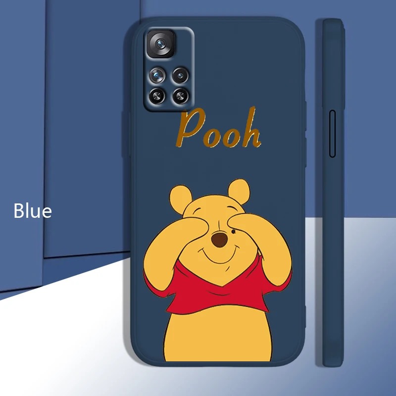 

Winnie the Pooh Cute Phone Case For Xiaomi Redmi K50 Gaming 10 9 9A 9T 9AT 8 8A 7 6 Pro 4G 5G Liquid Rope Candy Cover Coque Capa