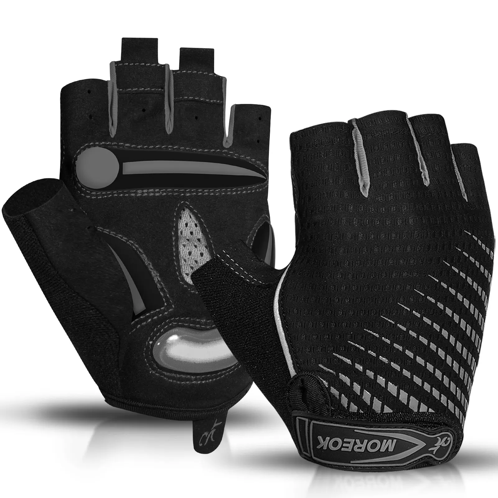 MOREOK Cycling Gloves,Breathable Bicycle Gloves,5MM Gel Pads Non-Slip Mountain Bike Gloves MTB Road Biking Gloves for Men Women 5