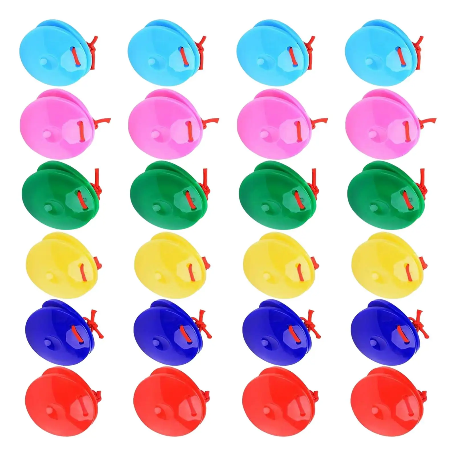 24Pcs Wooden Castanets Early Education Toys Musical Preschool Rhythm Toys Percussion Instrument for Children Boys Girls Kids