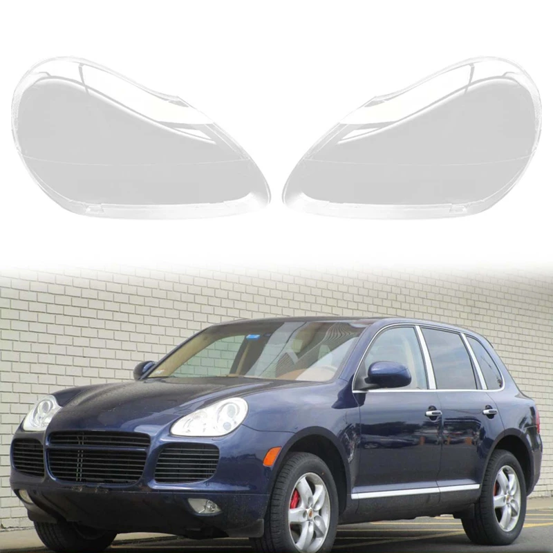 

Car Headlight Shell Lamp Shade Transparent Lens Cover Headlight Cover For-Porsche Cayenne 2005 2006