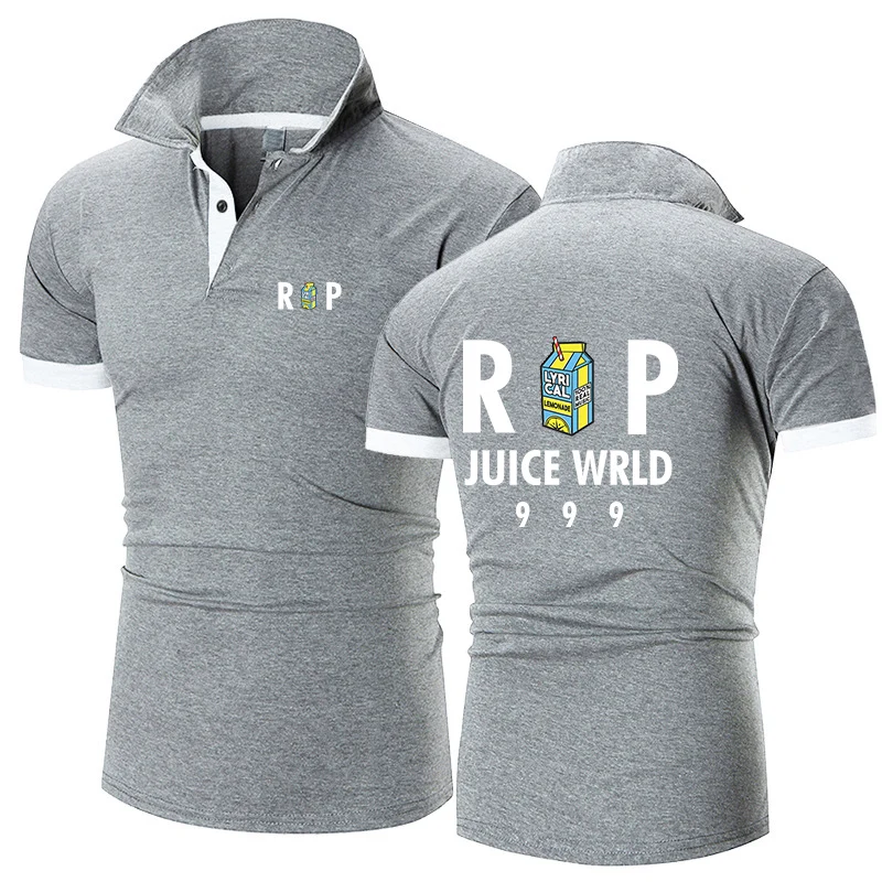 Juice WRLD New Spring and Summer Men's Polo Shirt Casual Lapel Collar Slim Breathable Top T-shirt Fashion Classic Short Sleeves