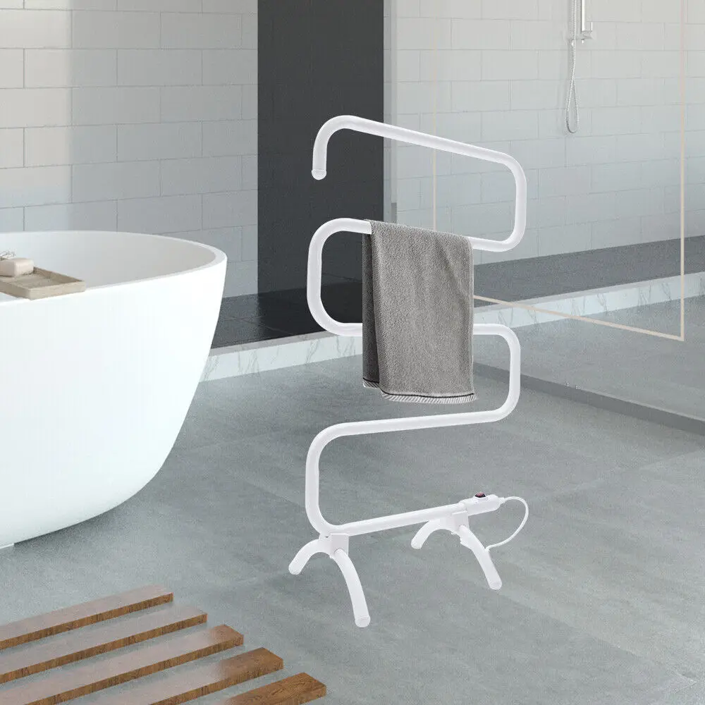 Description Picture 3 of itemS-Shape Towel Drying Rack Heated Towel Warmer Freestanding Electric Towel Rack Portable Heated Towel Rack Towel Heater