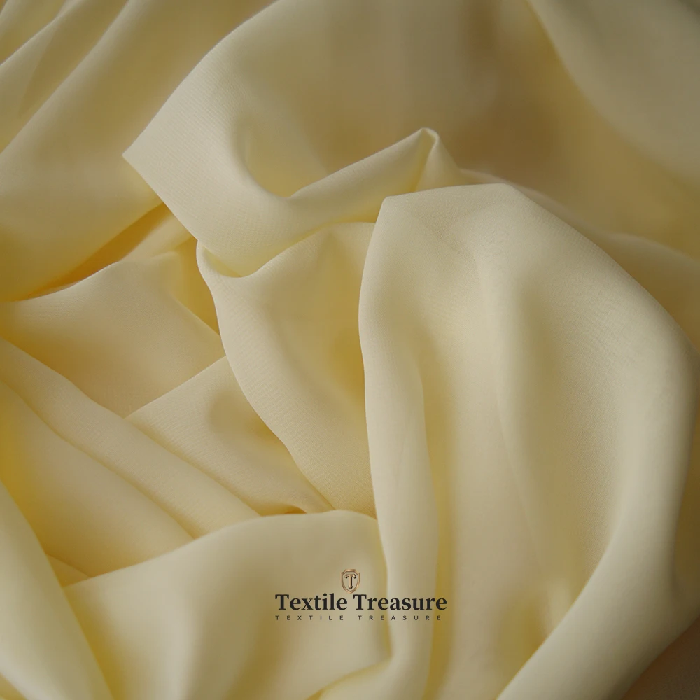 Yellow Chiffon Fabric - Perfect for Sewing Curtains, Summer Dresses, Lining, Wedding Decor, and DIY Projects