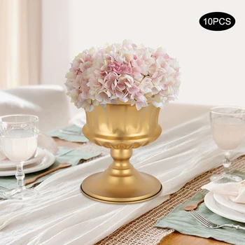 10* Gold Vases Floral Holders Flower Stand Wedding Centerpieces Vase Table Decorations 1