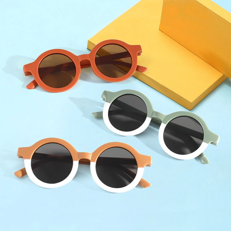 

DOISYER 2021 summer vintage designer orange child girls boys sun glasses colorful 2022 new arrival round kids sunglasses
