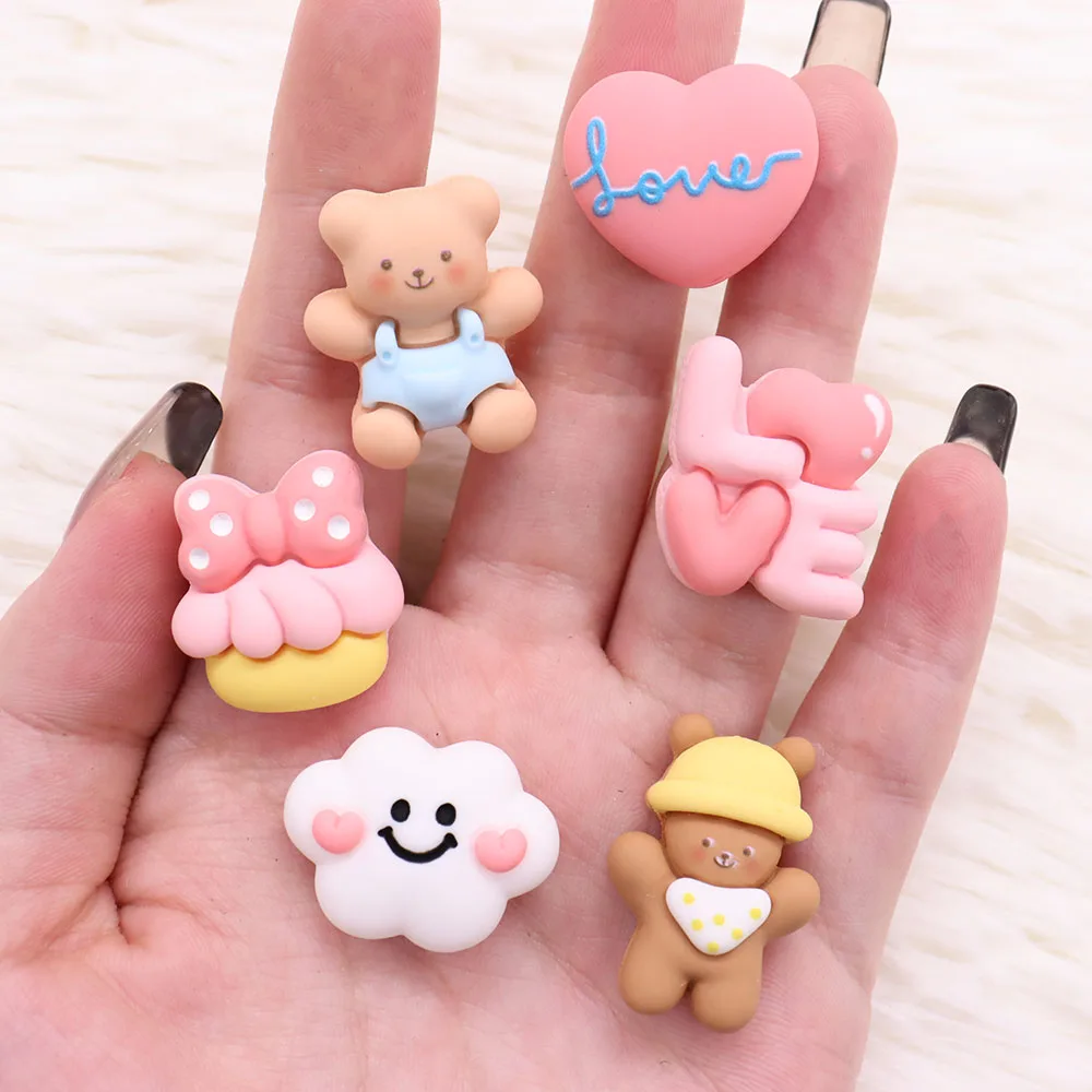 

Одиночная распродажа, 1 шт., подвески для обуви из смолы, милый медведь, белое облако, розовое сердце, украшения для садовой обуви, подарок для детей